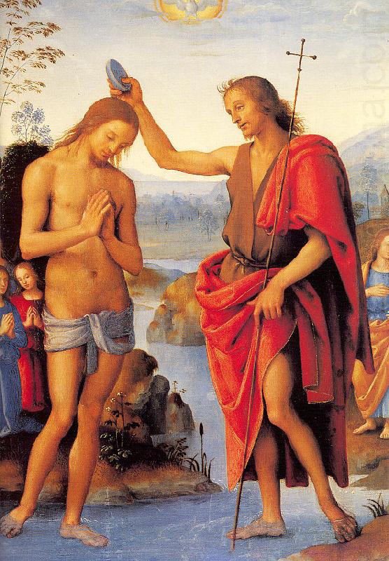 PERUGINO, Pietro The Baptism of Christ oil painting picture